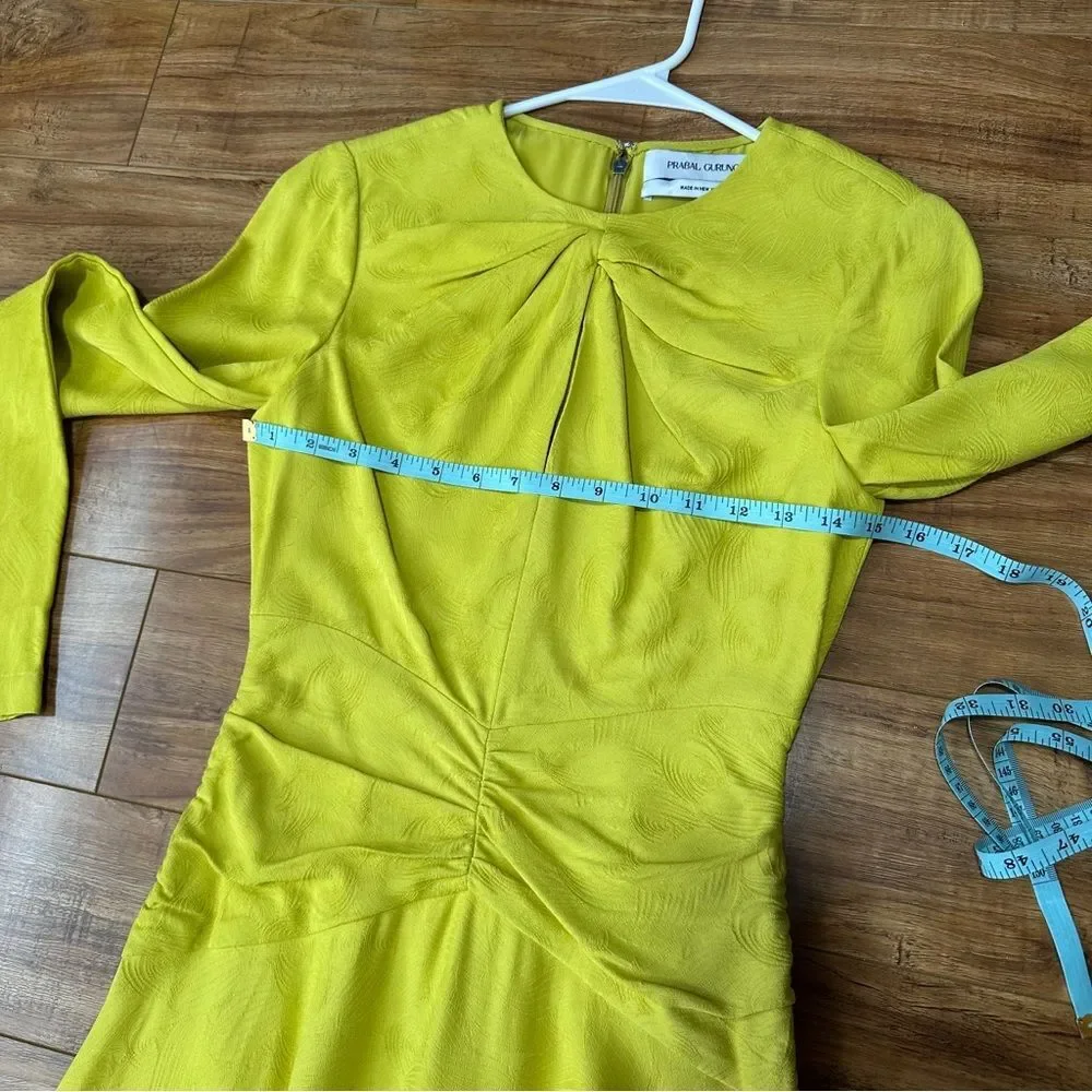Prabal Gurung Worn on TV Jacquard Twist Front Crew Neck Midi Length Dress Size 0 - Picture 11 of 13